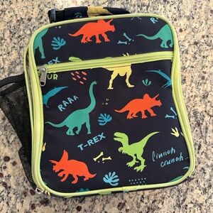 Dinosaur Print Lunch Bag with Green Accents